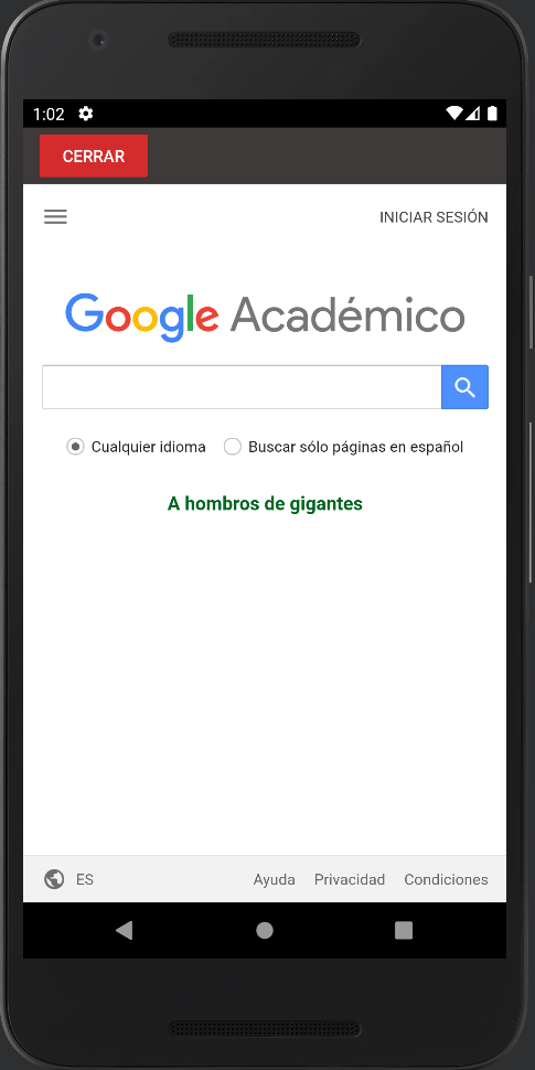 Google academico, APP Biblioteca Juvenil